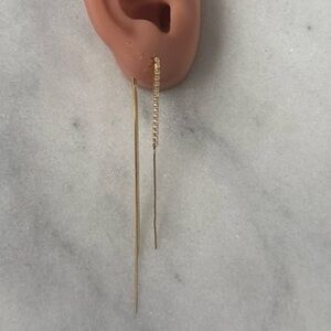 New Drop! Gold Crystal Tassel Thread Long Earrings 

Brand New